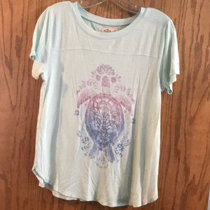 Hollister - SMALL - light blue turtle t-shirt